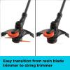 imageBLACKDECKER 20V MAX Cordless Resin Blade and String Trimmer Kit with Battery and Charger Included BCSTRB922H1