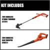 imageBLACKDECKER 20V MAX POWERCONNECT Cordless String Trimmer Lawn Edger and Leaf Blower Combo Kit Includes 2 Batteries and Charger Weed Wacker Hard Surface Sweeper 10 in LCC22220V Kit w 2 Batteries