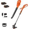 imageBLACKDECKER 20V MAX POWERCONNECT Cordless String Trimmer Lawn Edger and Leaf Blower Combo Kit Includes 2 Batteries and Charger Weed Wacker Hard Surface Sweeper 10 in LCC22220V Kit w 2 Batteries