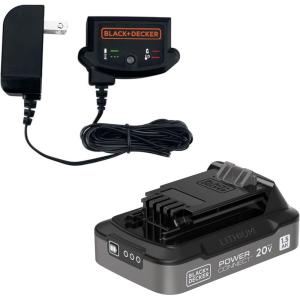 imageBLACKDECKER 20V MAX POWERCONNECT 15 Ah Battery With State of Charge Indicator Light and Charger LBD1520SCKNEW 15 Ah Battery  Charger