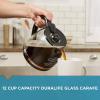 imageBLACKDECKER 12Cup Replacement Carafe GC3100B Duralife Glass DishwasherSafe 2 Extra Lids