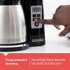 imageBLACKDECKER 12Cup Thermal Programmable Coffee maker Brew Strength Selector Autoclean Black and SilverCM2046S