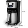 imageBLACKDECKER 12Cup Thermal Programmable Coffee maker Brew Strength Selector Autoclean Black and SilverClassic