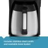 imageBLACKDECKER 12Cup Thermal Programmable Coffee maker Brew Strength Selector Autoclean Black and SilverClassic
