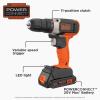 imageBLACKDECKER 20V MAX Cordless Drill Kit with Battery Charger Includes Double Sided Drill Bit BCD702C1