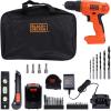 imageBLACKDECKER 20V MAX Drill ampamp Home Tool Kit 34 Piece BDCD120VA OrangeDrill  Home Tool Kit Only