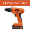 imageBLACKDECKER 20V MAX POWERCONNECT Cordless Drill Driver Kit with Drill Bit Set and Sockets 100 pc Tool Kit for Home Battery and Charger Included Orange BDC120VA100Drill Project Kit