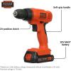 imageBLACKDECKER 20V MAX POWERCONNECT Cordless Drill Driver Kit with Drill Bit Set and Sockets 100 pc Tool Kit for Home Battery and Charger Included Orange BDC120VA100Drill Project Kit