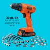 imageBLACKDECKER 20V MAX POWERCONNECT Power Drill Cordless Drill Driver Electric Screwdriver with 30 Piece Bit Set and Drivers Kit Battery and Charger Included LD120VA