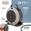 imageBLACKDECKER 25 Ft Retractable Extension Cord Reel with 4 Outlets 2 USB Ports MultiPlug Extension OnOff Switch ampamp HeavyDuty 16AWG SJT Cable20 ft