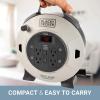 imageBLACKDECKER 25 Ft Retractable Extension Cord Reel with 4 Outlets 2 USB Ports MultiPlug Extension OnOff Switch ampamp HeavyDuty 16AWG SJT Cable25 ft