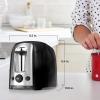 imageBLACKDECKER 2Slice Toaster TR1278B Extra Wide Slots 7 Shade Settings 850 Watts Frozen and Bagel ButtonsLight Black