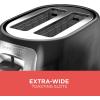 imageBLACKDECKER 2Slice Toaster TR1278B Extra Wide Slots 7 Shade Settings 850 Watts Frozen and Bagel ButtonsNoir