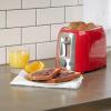 imageBLACKDECKER 2Slice Toaster TR1278B Extra Wide Slots 7 Shade Settings 850 Watts Frozen and Bagel ButtonsRedSilver