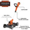 imageBLACKDECKER 3in1 String TrimmerEdger ampamp Lawn Mower 65Amp 12Inch Corded MTE9123in1 Mower Only