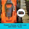 imageBLACKDECKER 40V MAX Lithium Battery Compatible with 36V and 40V MAX Power Tools Lithium Ion Corddless Tool Battery Packs Charger Not Included LBX204020Ah Battery