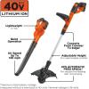 imageBLACKDECKER 40V Max Cordless Leaf Blower and Weed Eater Combo with Battery and Charger String Trimmer and Weed Wacker with Automated Feed Spool LCC340C40 V Kehrmaschine  Rasentrimmer KombiKit