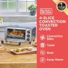 imageBLACKDECKER 4Slice Convection Oven Stainless Steel Curved Interior Fits a 9 inch Pizza TO1313SBD