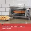 imageBLACKDECKER 4Slice Toaster Oven TO1745SSG1A Even Toast 4 Cooking Functions Bake Broil Toast and Keep Warm Removable Crumb Tray TimerToaster Oven
