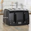 imageBLACKDECKER 4Slice Toaster TR1410BD ExtraWide 7 Shade Settings Crumb Trays Gloss BlackBlack