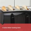 imageBLACKDECKER 4Slice Toaster TR1410BD ExtraWide 7 Shade Settings Crumb Trays Gloss BlackBlack