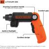 imageBLACKDECKER 4V MAX Cordless Screwdriver with LED Light BDCSFL20C