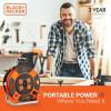 imageBLACKDECKER 50 Ft Retractable Extension Cord Reel With 4 Outlets MultiPlug Extension Easy Handle Rewind ampamp HeavyDuty 14AWG SJTW Cable50Feet