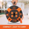 imageBLACKDECKER 50 Ft Retractable Extension Cord Reel With 4 Outlets MultiPlug Extension Easy Handle Rewind ampamp HeavyDuty 14AWG SJTW Cable50Feet
