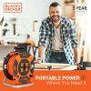imageBLACKDECKER 50 Ft Retractable Extension Cord Reel With 4 Outlets MultiPlug Extension Easy Handle Rewind ampamp HeavyDuty 14AWG SJTW Cable75Feet