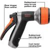 imageBLACKDECKER Dial 7 Pattern Rear Trigger Garden Hose Nozzle  Durable Versatile Comfortable Grip Watering BD59577