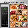 imageBLACKDECKER EM031MB11 Digital Microwave Oven with Turntable PushButton Door Child Safety Lock 1000W 11cuft Black ampamp Stainless Steel 11 Cuft07 Cuft