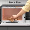 imageBLACKDECKER EM036AB14 Digital Microwave Oven with Turntable PushButton Door Child Safety Lock Stainless Steel 14 Cuft09 CuFt