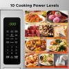 imageBLACKDECKER EM036AB14 Digital Microwave Oven with Turntable PushButton Door Child Safety Lock Stainless Steel 14 Cuft14 CuFt