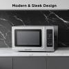 imageBLACKDECKER EM036AB14 Digital Microwave Oven with Turntable PushButton Door Child Safety Lock Stainless Steel 14 Cuft14 CuFt
