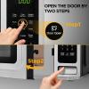 imageBLACKDECKER EM036AB14 Digital Microwave Oven with Turntable PushButton Door Child Safety Lock Stainless Steel 14 Cuft14 CuFt