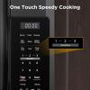 imageBLACKDECKER EM036AB14 Digital Microwave Oven with Turntable PushButton Door Child Safety Lock Stainless Steel 14 CuftOTR 17 CuFtBlack