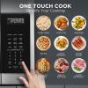 imageBLACKDECKER EM036AB14 Digital Microwave Oven with Turntable PushButton Door Child Safety Lock Stainless Steel 14 CuftOTR 19 CuFt