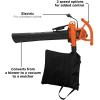 imageBLACKDECKER Electric Leaf Blower Leaf Vacuum and Leaf Mulcher 3in1 300 CFM 210 MPH 12Amp Handheld Lightweight Corded Electric Combo Kit BV3100