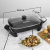 imageBLACKDECKER Electric Skillet Variable Temperature Control Nonstick Cooking Surface Dishwasher Safe Tempered Glass Lid 12quotx15quot12 x 15