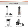imageBLACKDECKER Kitchen Wand Cordless Immersion Blender Hand Blender with Charging Dock Grey BCKM1011K01Grey