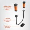 imageBLACKDECKER LED Neck Reading Light 200 Lumens Dual Flashlight HandsFree Lighting Flexible Gooseneck 3 Dimmable Modes SOS 3 Magnetic Mounts Wearable AA BatteryPowered IP65 WeatherResistant