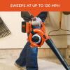 imageBLACKDECKER Leaf Blower Cordless Leaf Vacuum and Mulcher Combo Kit Battery and Charger Included 40V 120 mph Air Speed 6Speed Dial Builtin Scraper with Collection Bag LSWV36