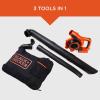 imageBLACKDECKER Leaf Blower Cordless Leaf Vacuum and Mulcher Combo Kit Battery and Charger Included 40V 120 mph Air Speed 6Speed Dial Builtin Scraper with Collection Bag LSWV36