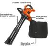 imageBLACKDECKER Leaf Blower Leaf Vacuum and Leaf Mulcher 3in1 Electric Blowers for Lawn Care 12 Amp 250 MPH 400 CFM BV6000