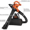 imageBLACKDECKER Leaf Blower Leaf Vacuum and Mulcher 3 in 1 Backpack Blowers for Lawn Care250 mph Airflow 400 cfm Delivery Power Reusable Bag Included Corded BEBL7000