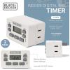 imageBLACKDECKER Light Timers Programmable Indoor 2 Pack with Polarized Outlet  Compact Digital Timer Outlet with Daylight Savings Mode 7Day Weekly Settings  Plug Timer for Appliances Lamps