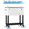 imageBLACKDECKER Mobile Cooler on Wheels 20 Gallon Insulated Rolling Cart with Stainless Steel Bottle Opener Bar Cart with Wheels and Beverage Cooler with Drain Ice Chest with Wheels White