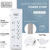 imageBLACKDECKER Power Strip Extension Cord with 8 Grounded Outlets USB Port USBC Port 55 ft Cable  Indoor Charging Station Outlet Strip with Flat Plug  Premium Electrical Outlets ampamp Accessories8 outlets