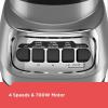 imageBLACKDECKER PowerCrush MultiFunction Blender with 6Cup Glass Jar 4 Speed Settings SilverCountertop Blenders