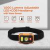imageBLACKDECKER Rechargeable Headlamp with Wave Sensor 2Pack Ultra Bright 1000 Lumens LED Head Light 90 Tilt 7 Lighting Modes IP65 Waterproof Fits Over Helmet 14 Hour Head Lamp for CampingOne Pack
